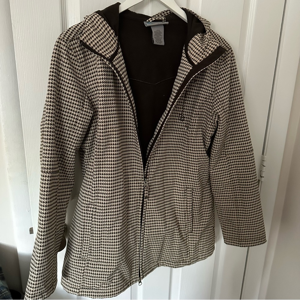 Brown and Tan Houndstooth Jacket